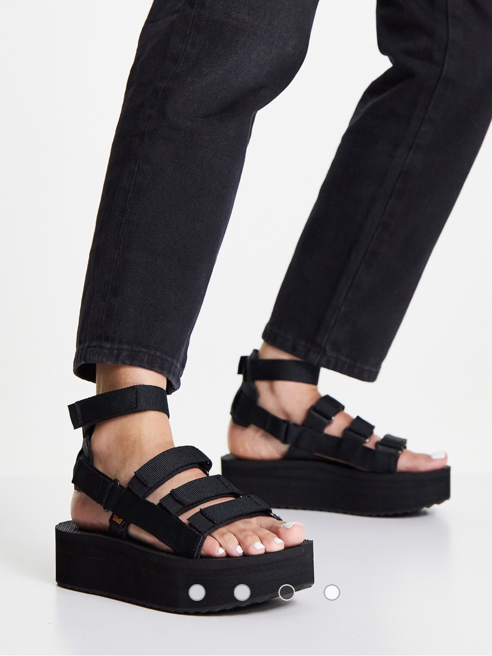 Teva MEVIA STRAPPY Black Platform Strap Sandals